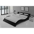 Lit avec LED 160 x 200 cm en PU noir JULIA