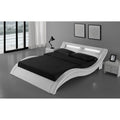 Lit avec led 160 x 200 cm en PU blanc AVELOR