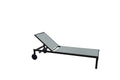 Transats inclinable avec roulettes en aluminium gris MARIVA