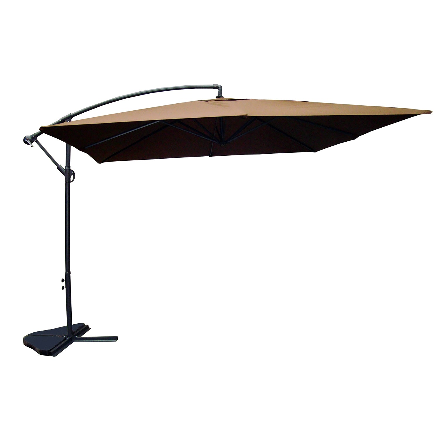 Parasol marron déporté carré 3 x 3 m DAVAGNA