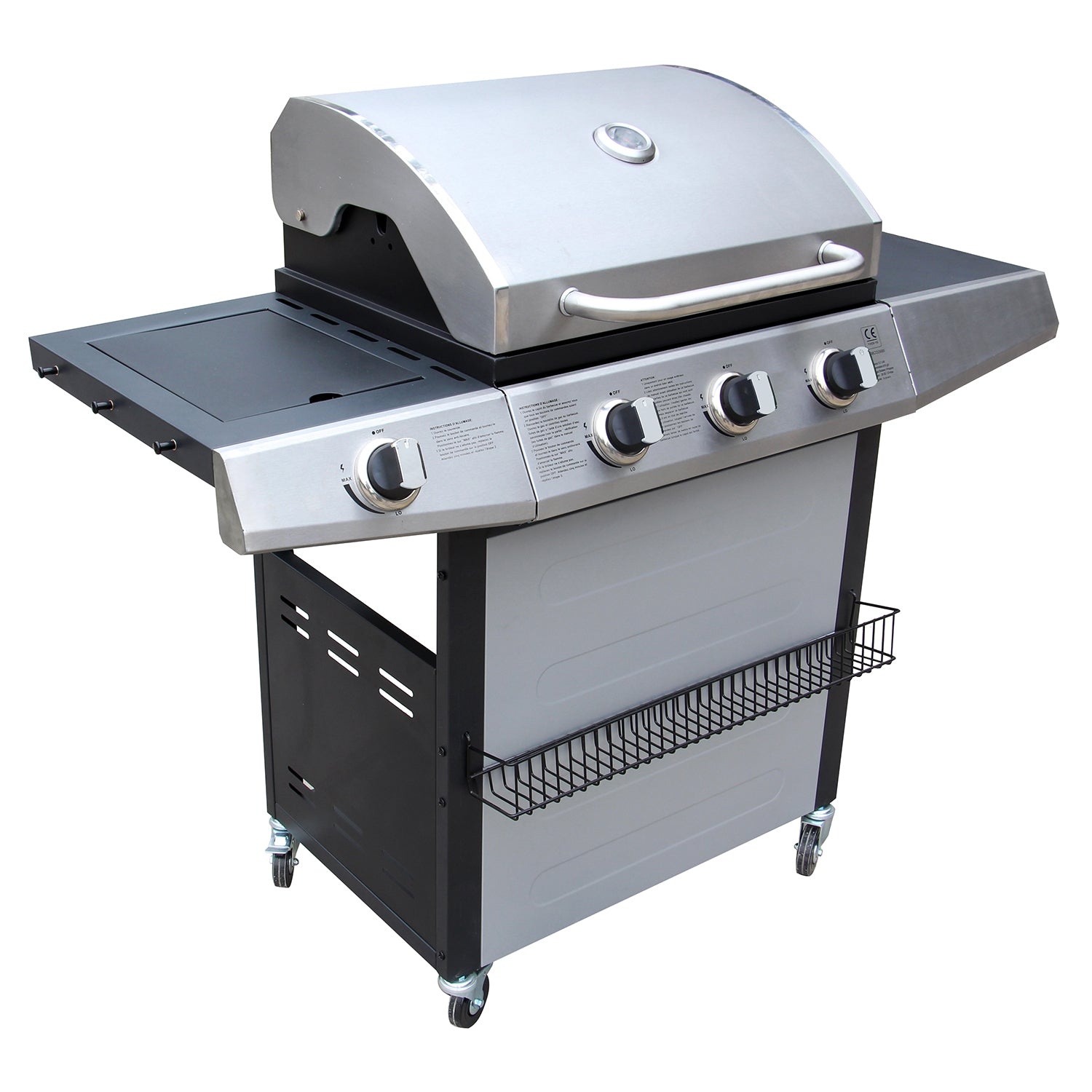 undefined Barbecue à gaz et plancha 3 + 1 brûleurs avec ustensiles