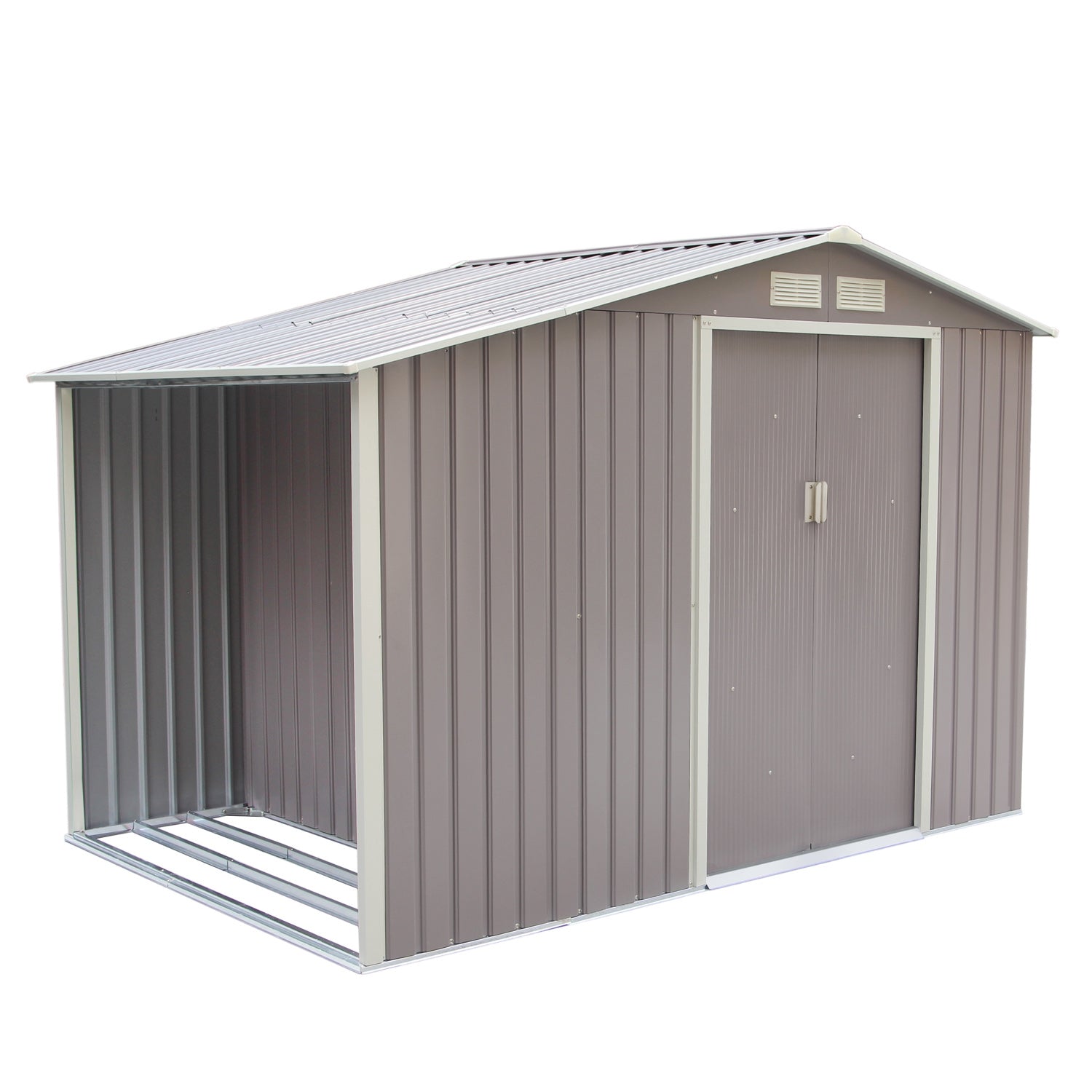 undefined Abri de jardin avec abri bûches 5,31 m² en acier gris