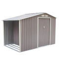 Abri de jardin avec abri bûches 5,31 m² en acier gris CHROMA