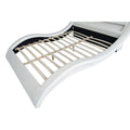 Lit avec LED 140 x 190 cm en PU blanc JULIA