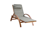 Transat en bois et toile PVC gris olive VALIA