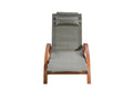 Transat en bois et toile PVC gris olive ACATE
