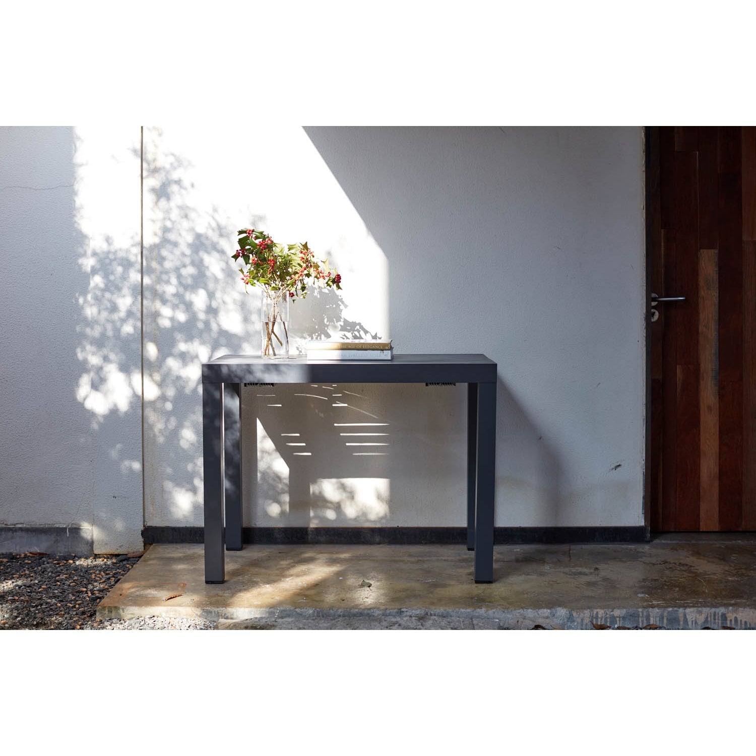 Console extensible aluminium 2/12pl + housse  LASINO