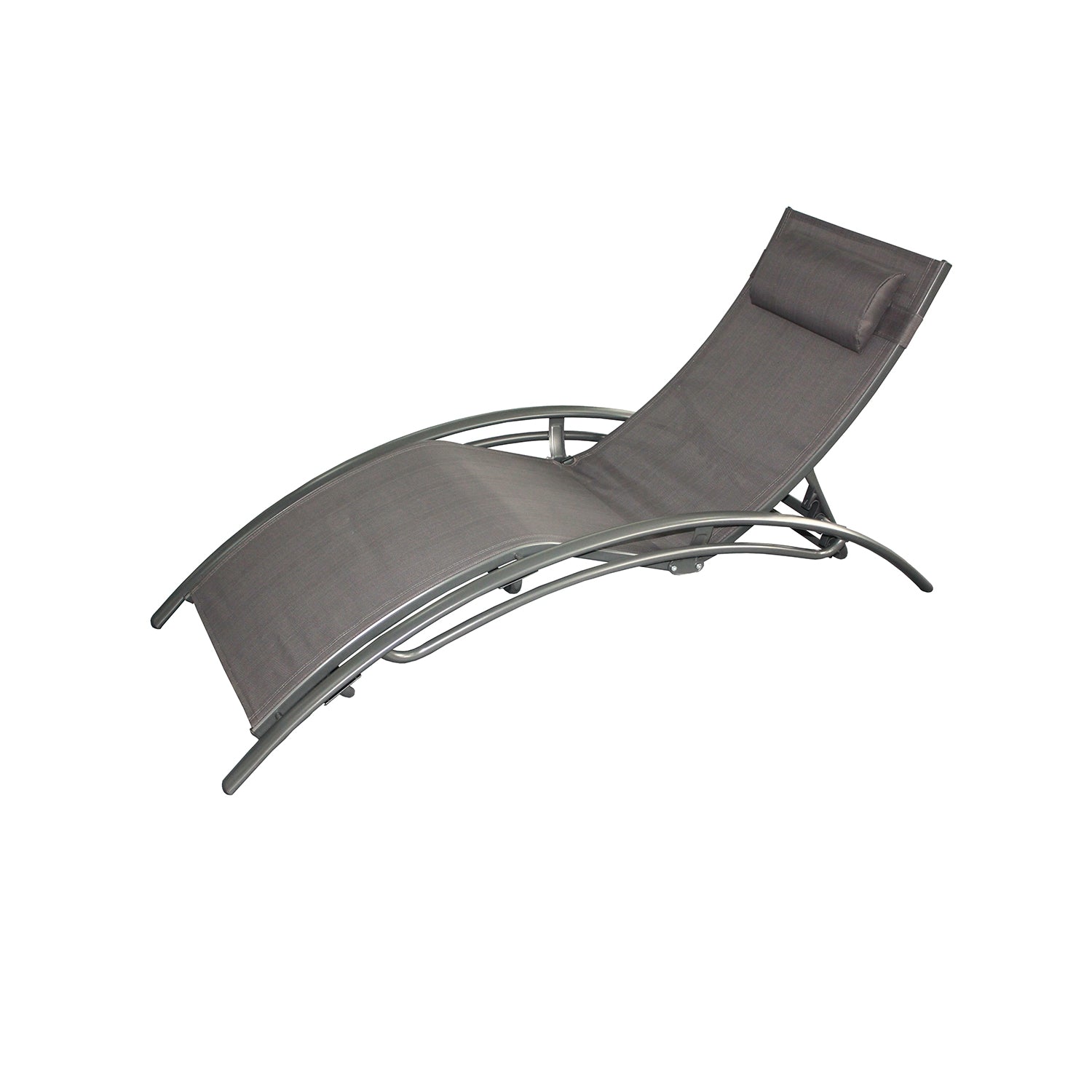 Transat ajustable et empilable avec pieds en acier gris VERGARA