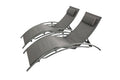 Lot de 2 transats ajustables avec pieds en acier gris WINORA