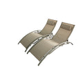 Transat ajustable et empilable 1 place avec pieds acier Cappuccino WINORA