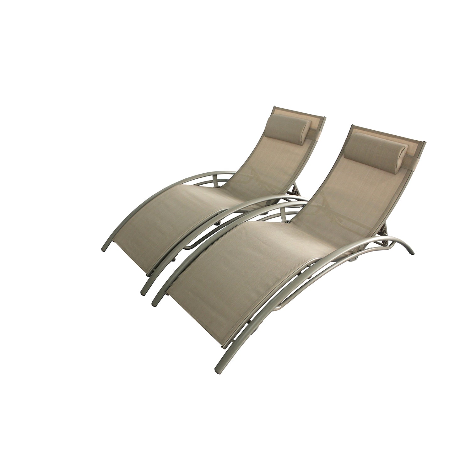 Transat ajustable et empilable 1 place avec pieds acier Cappuccino WINORA