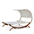 Hamac sur pied 195 x 180 cm en bois écru CHILL