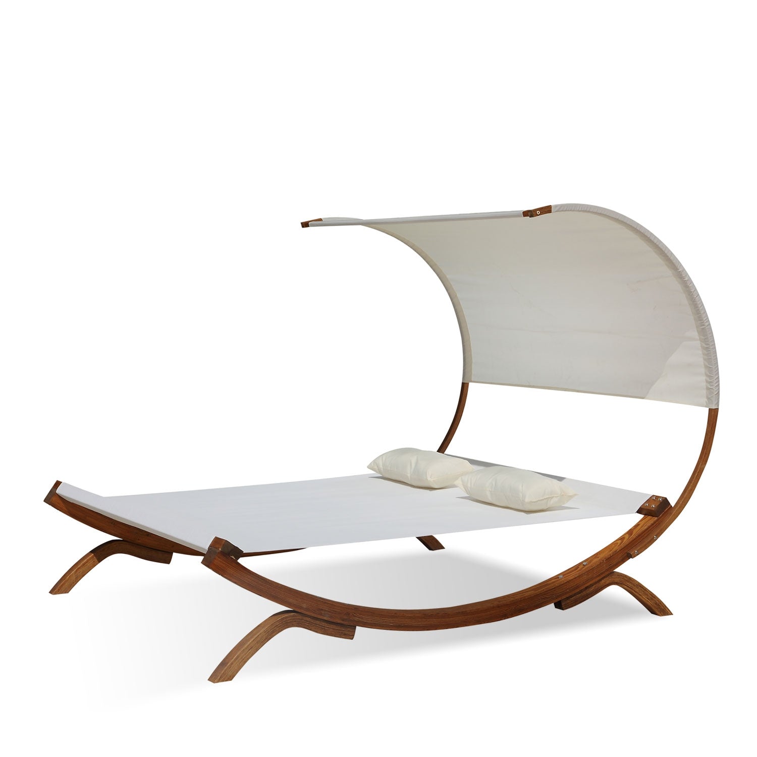 Hamac sur pied 195 x 180 cm en bois écru  MORINA