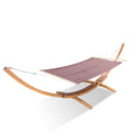 Hamac avec auvent sur support 3,15 m en bois chocolat ROLEVA