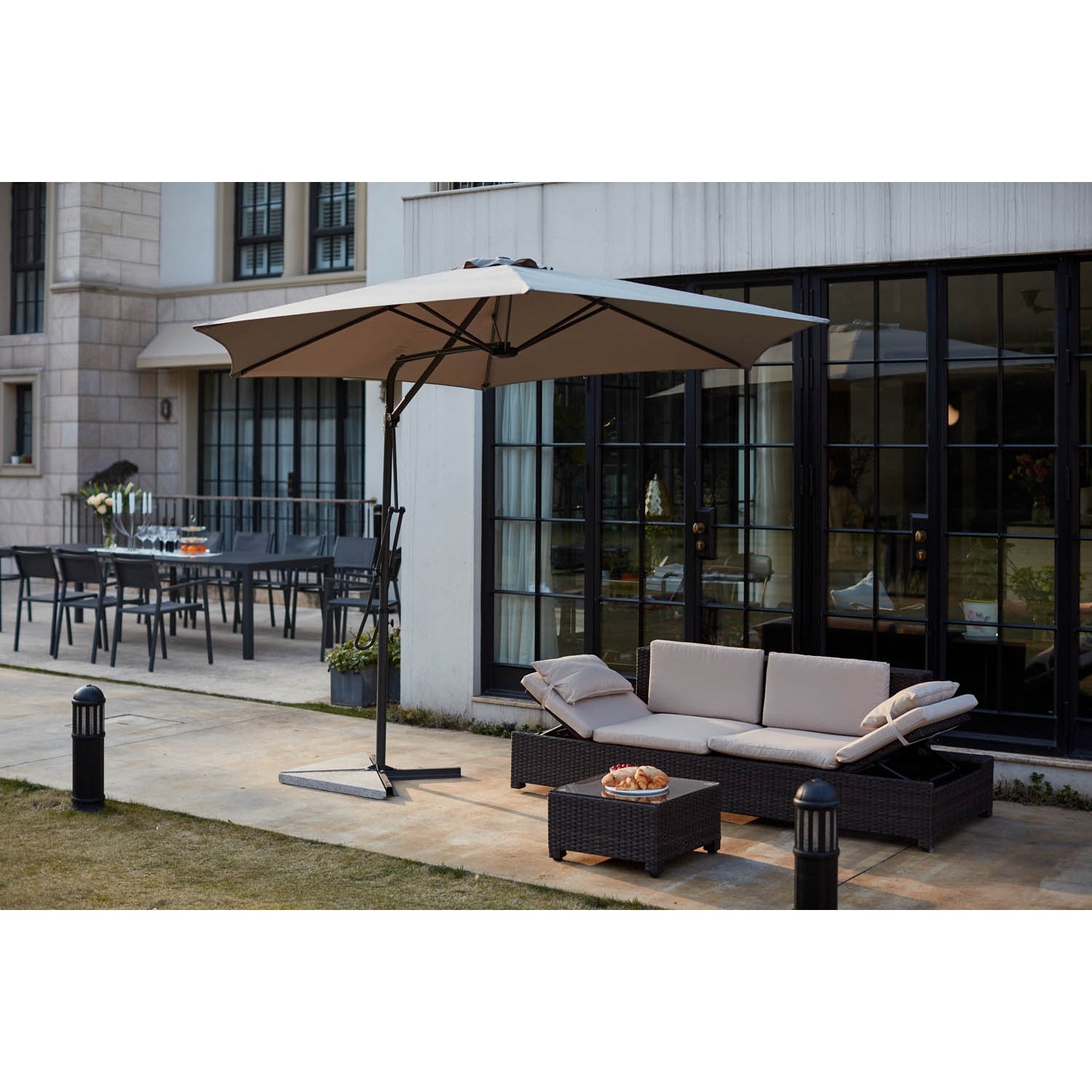 Parasol  gris droit rond 2,94 x 2,94 m ARMACAO