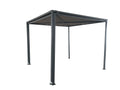 Pergola coulissante avec roues 5,5 x 2,5 m gris et taupe KIRIBATI