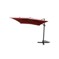 Parasol terracotta droit rectangle 3,95 x 2,95 m rotatif à 360 led VALIANO