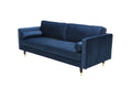Canapé 3 places en velours bleu SETE