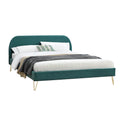 Lit 140 x 190 cm en velours et laiton vert GARBERA