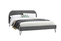 Lit 160 x 200 cm en velours gris et pieds noirs GARBERA