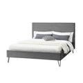 Lit 140 x 190 cm en velours gris et noir MALARD