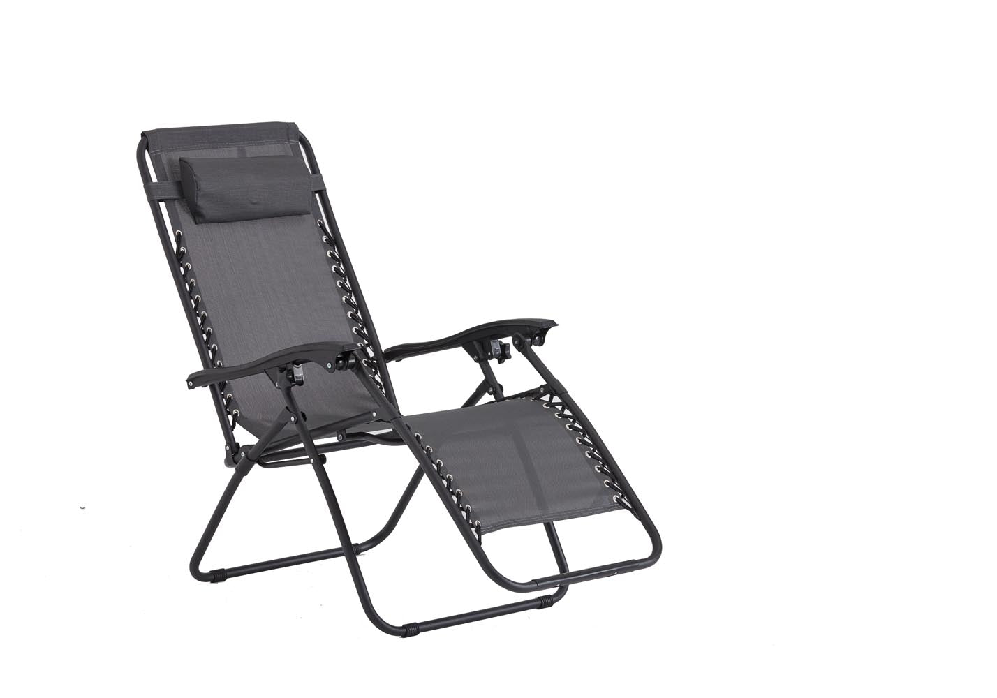 undefined Transat inclinable noir et gris foncé