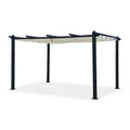 Pergola auto-portée 3 x 4 m avec toile rétractable beige DIAZ