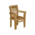 Lot de 2 chaises teck empilables MARINA