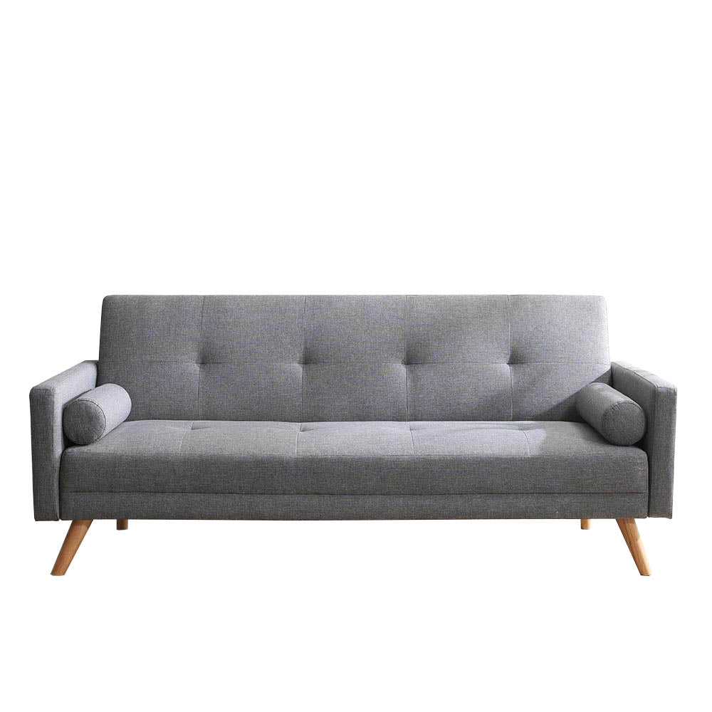 Canapé convertible 3 places en tissu gris  HARIVO