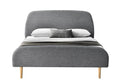 Lit 140 x 190 cm en tissu gris clair LINDA