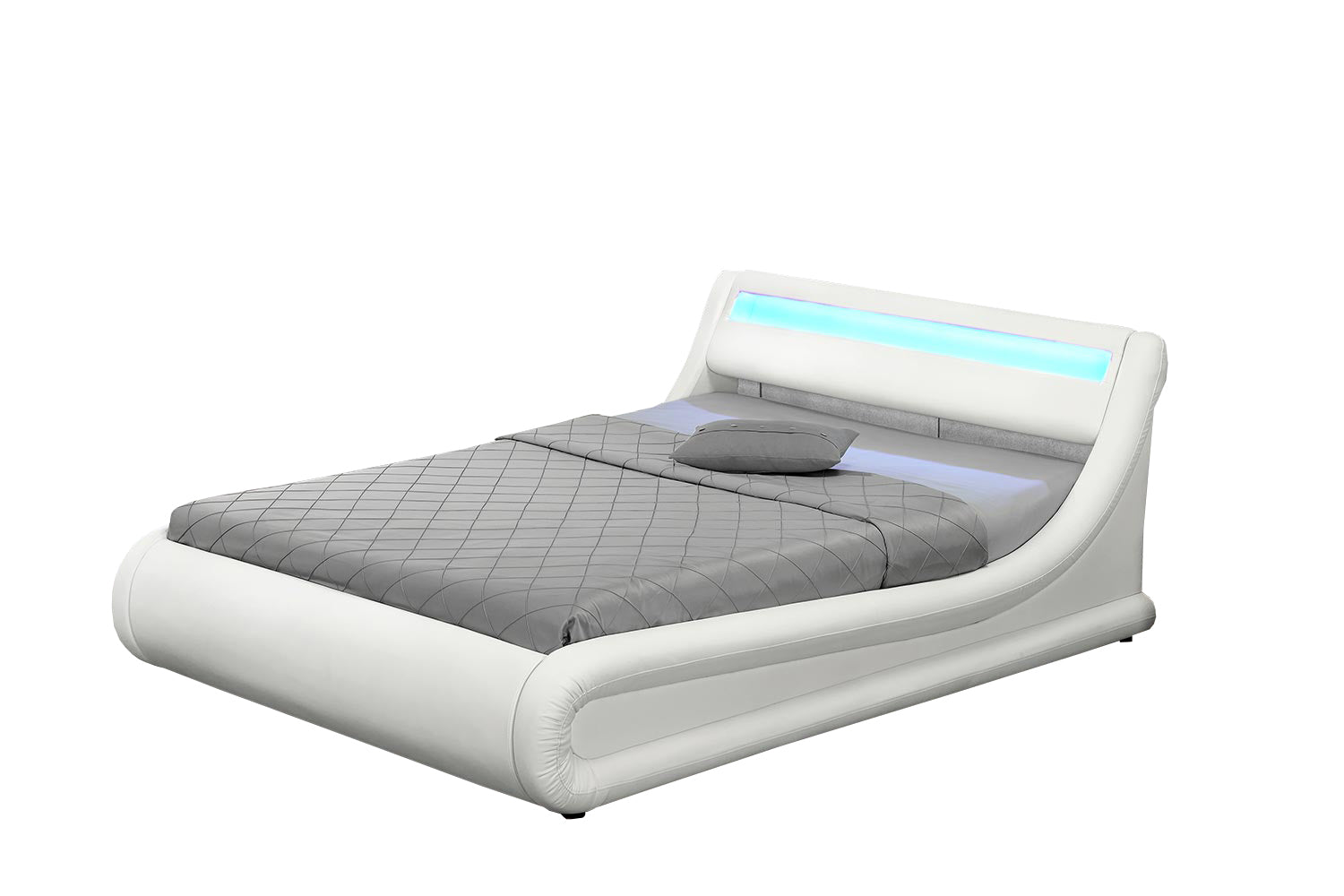 Lit coffre avec LED 160 x 200 cm blanc FERLIO