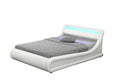 Lit coffre avec LED 160 x 200 cm blanc CHANA