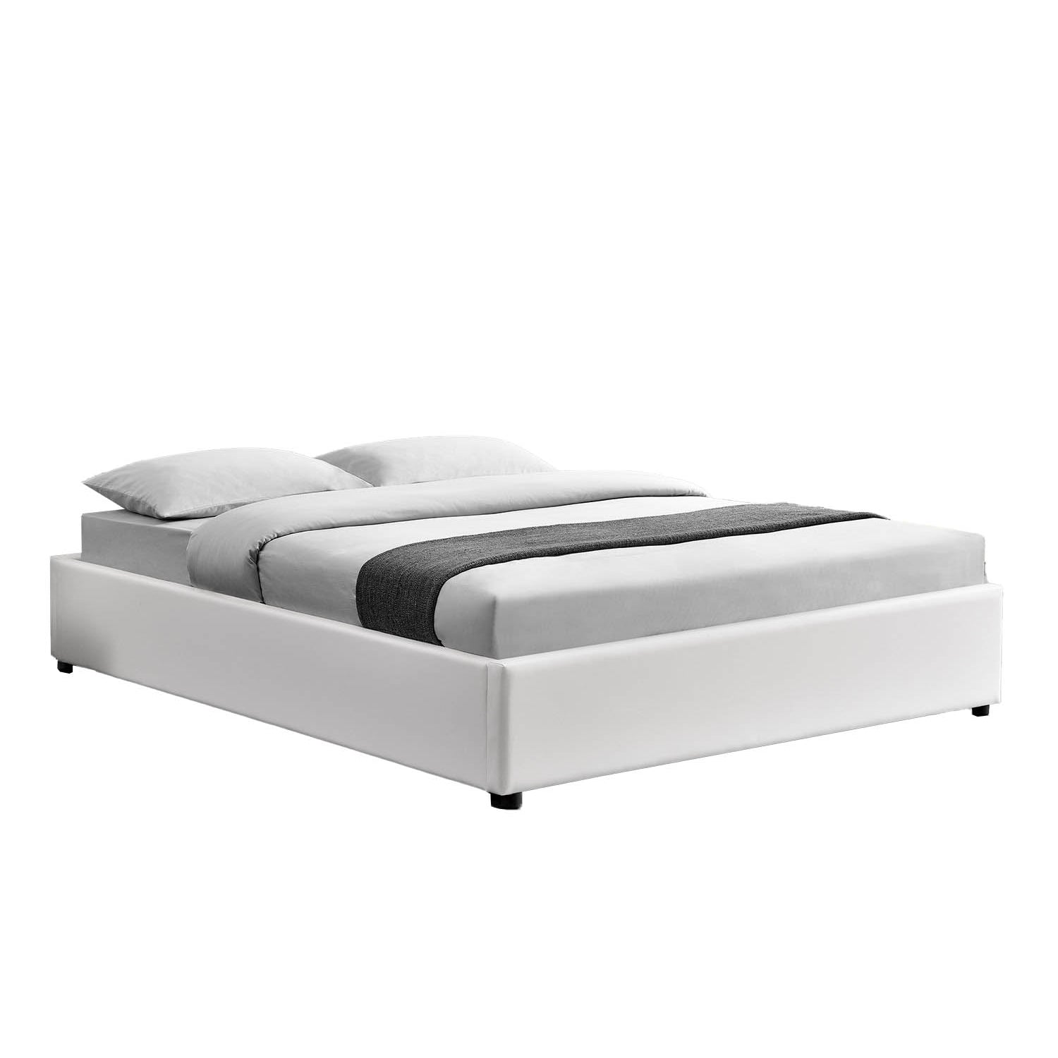 Lit coffre 140 x 190 cm blanc SALAMANQUE