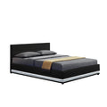 Lit coffre avec led 160 x 200 cm noir DELORO