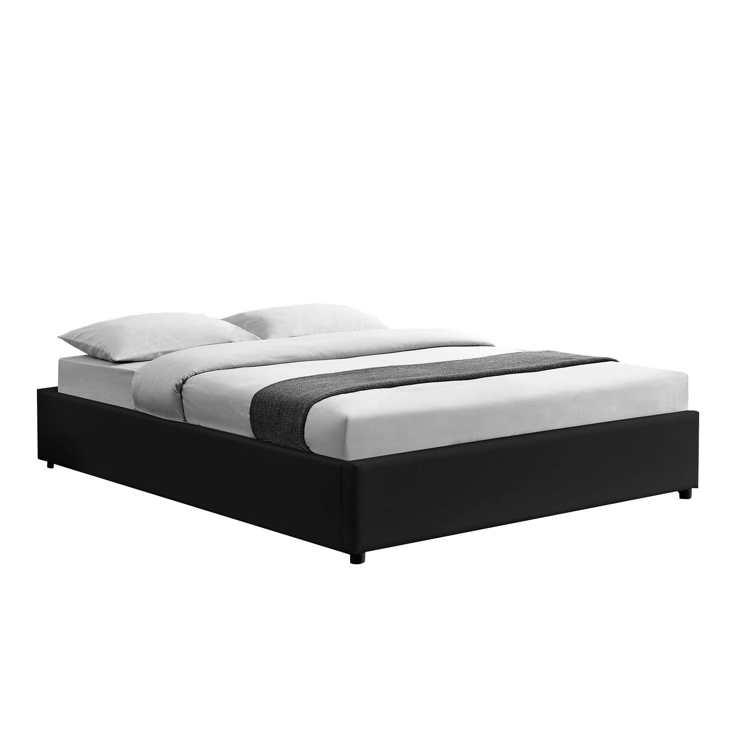 Lit coffre 140 x 190 cm noir SALAMANQUE