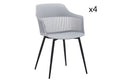 undefined Lot de 4 chaises avec accoudoirs gris