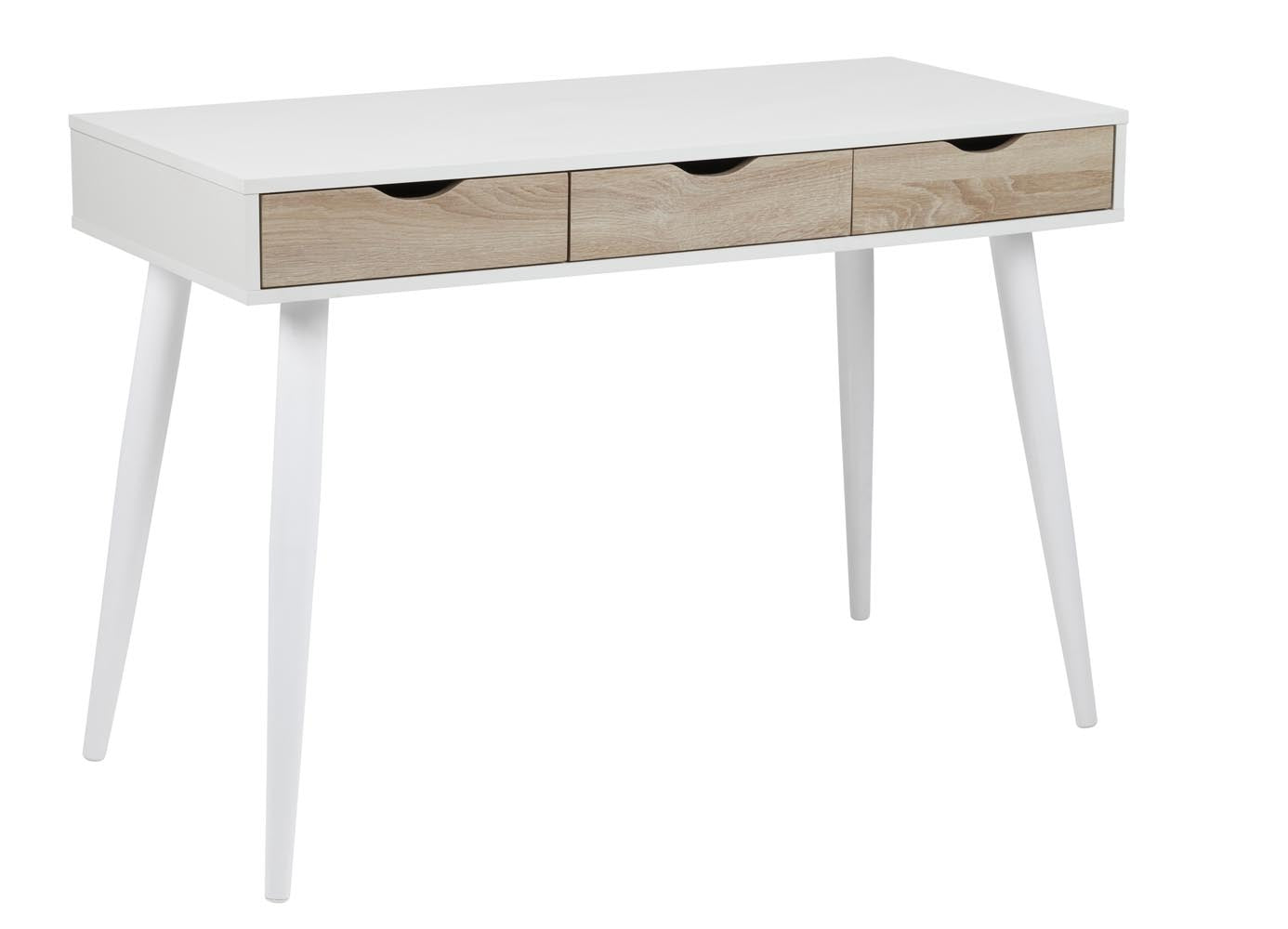 Bureau scandinave avec tiroirs blanc SANDY