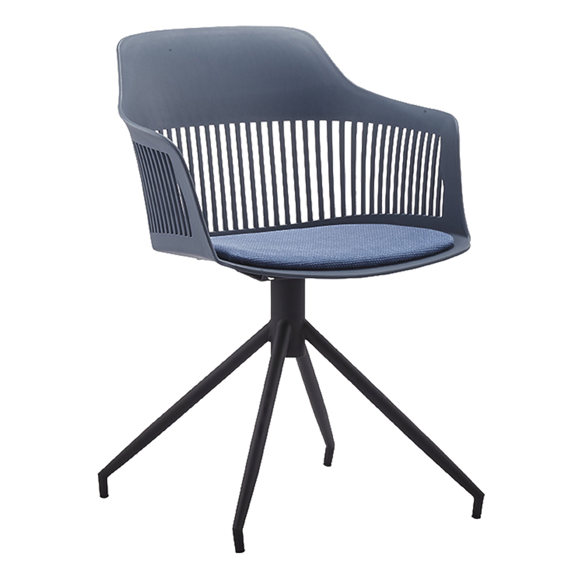 Chaise design avec accoudoirs bleu foncé BELLA