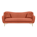 Canapé 3 places en velours rose corail ARELLE