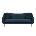 Canapé 3 places en velours bleu foncé ARELLE