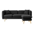 Canapé 3 places et 1 pouf en tissu gris anthracite FLARIN