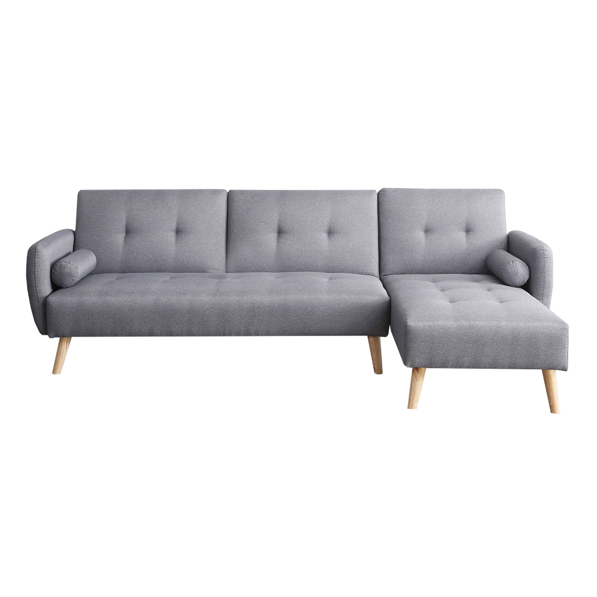Canapé convertible 3 places en tissu gris BRAVON