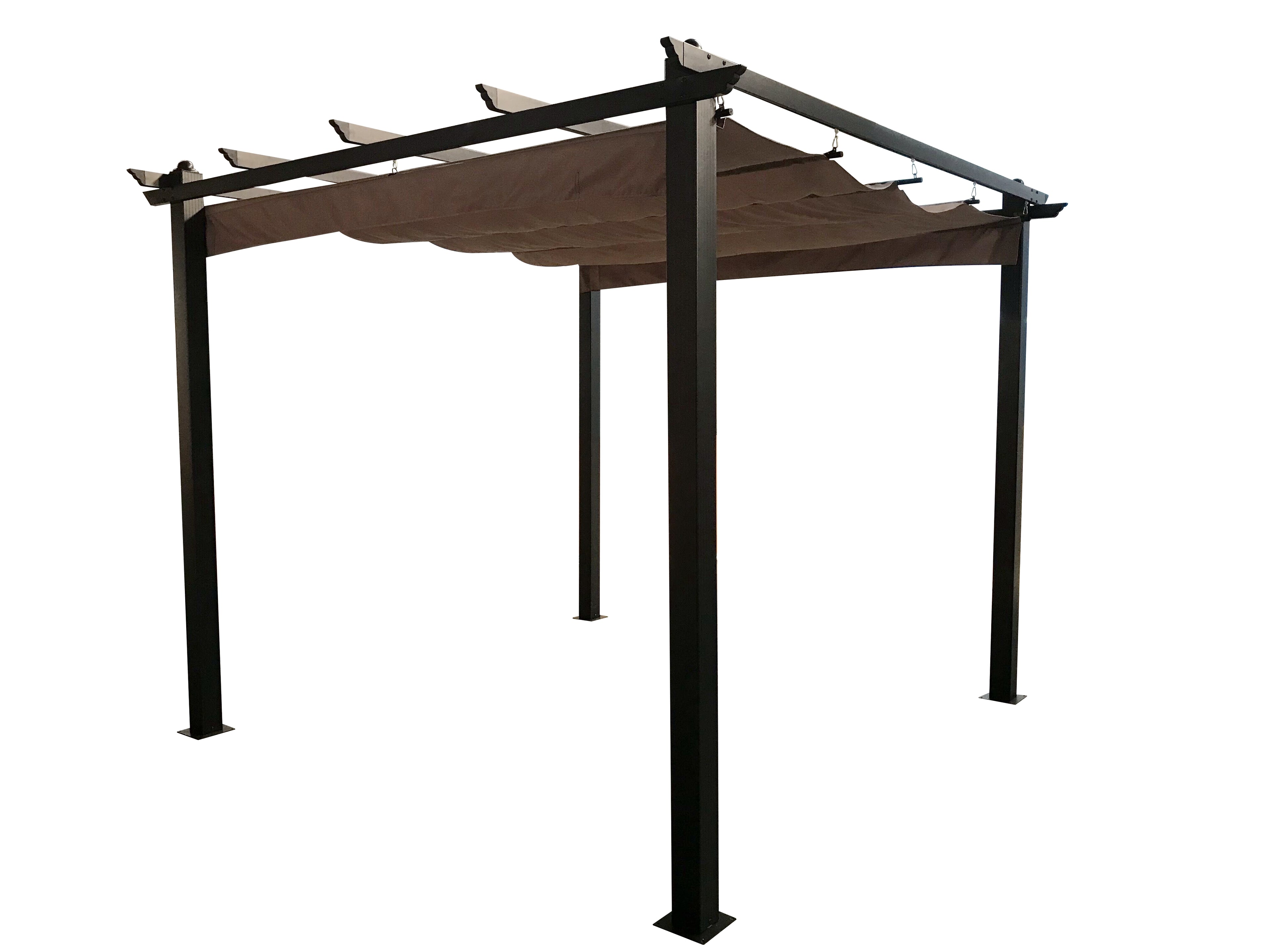 undefined Tonnelle autoportante 3 x 3 m en aluminium et toile taupe