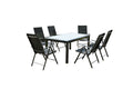 Table de jardin et 6 chaises en aluminium gris TAVIRA