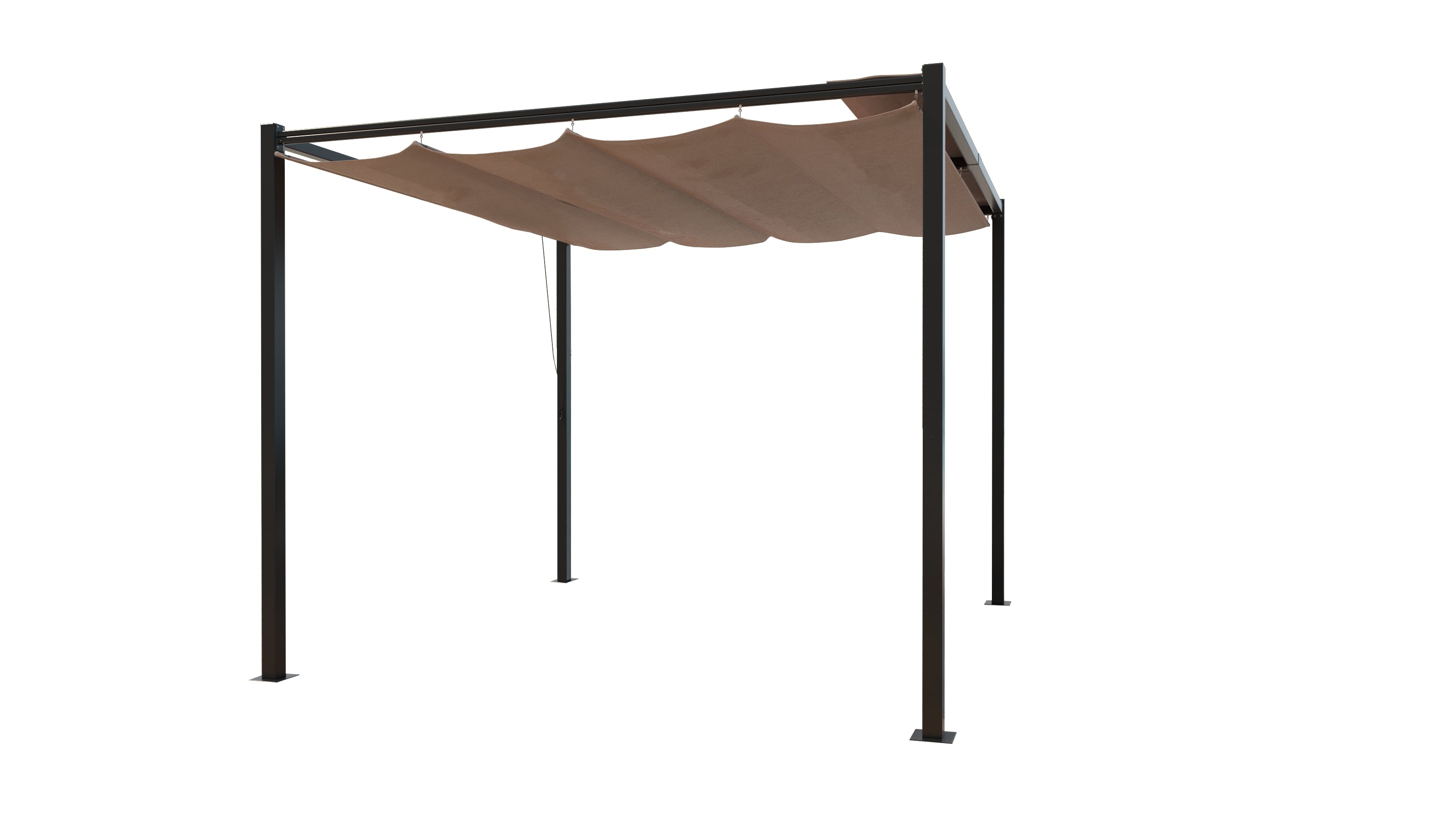 undefined Pergola autoportante 3 x 3 m en acier avec toile taupe