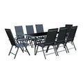 Table de jardin et 8 chaises en aluminium RELARO