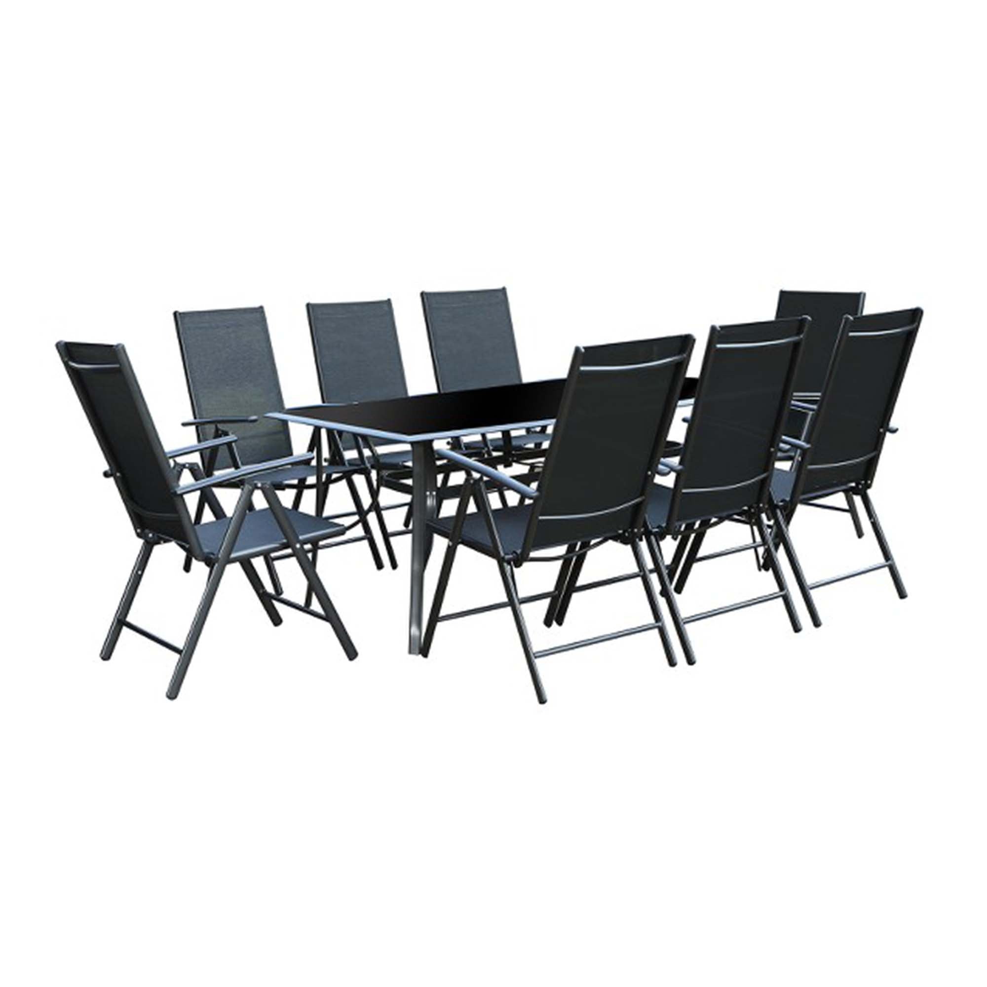 Table de jardin et 8 chaises en aluminium RELARO