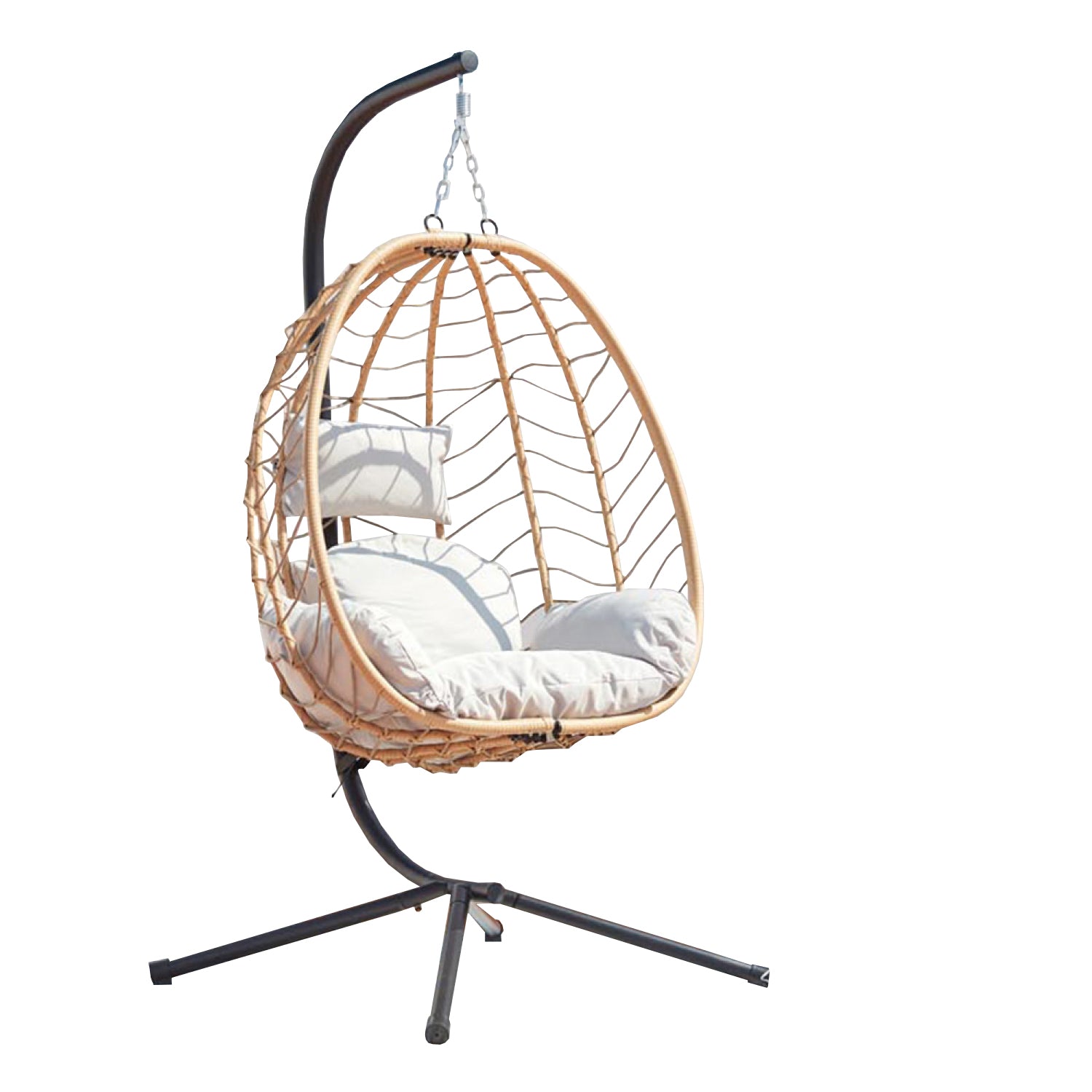 undefined Fauteuil suspendu en résine effet rotin naturel