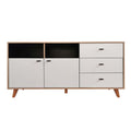 Buffet avec 2 placards et 3 tiroirs en bois naturel INIS