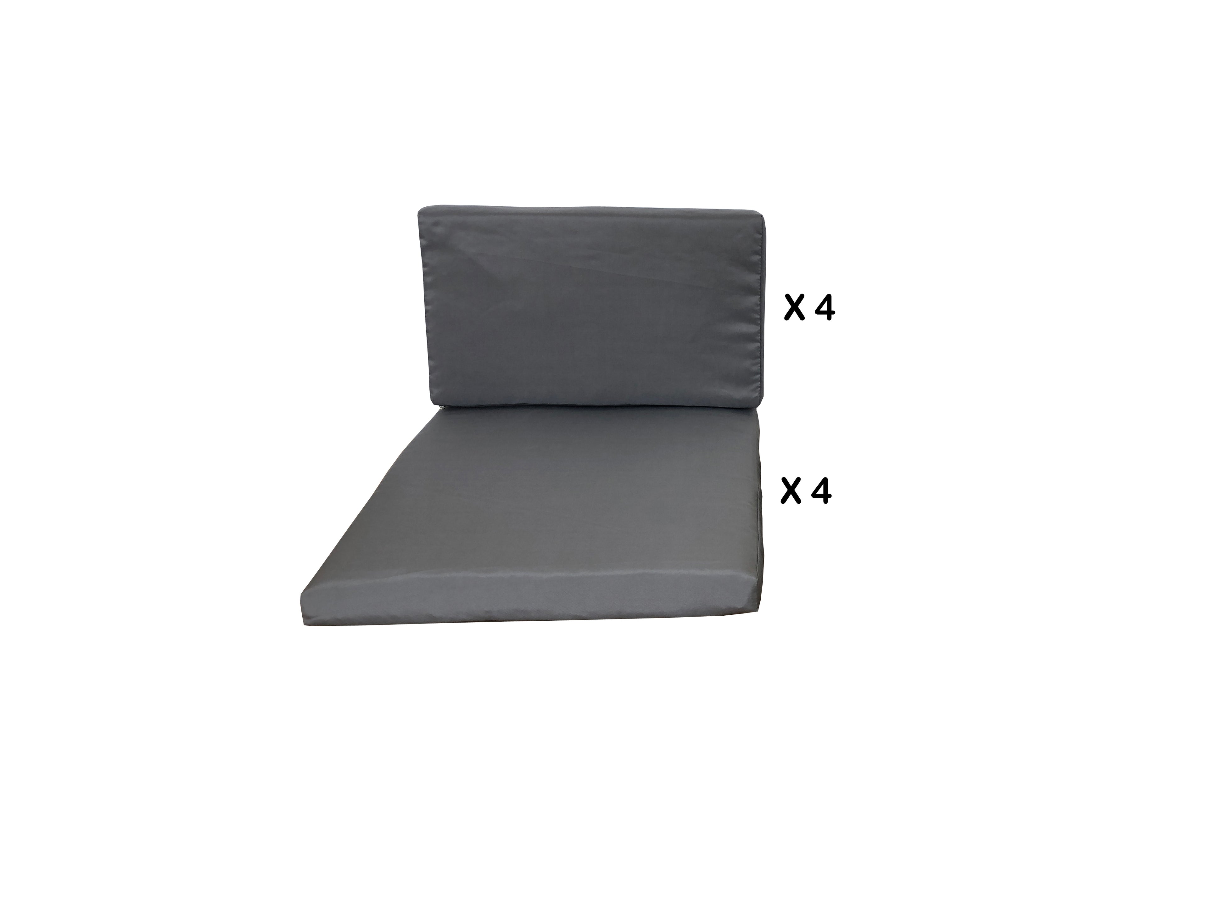 Housses de coussins gris pour Miami et Sunset 4 places REGINA
